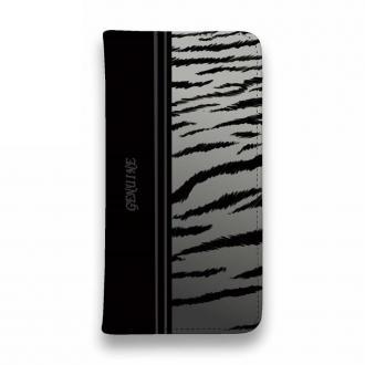 【Genuine】【手帳型ベルトなし】【Stick Case】虎　タイカ?ー シルバー ライン
