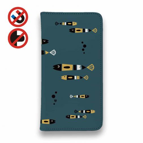 【手帳型ベルトなし】【Stick Case】【釣りざんまい】レトロフィッシュ_北欧風