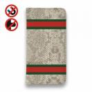 【Genuine】【手帳型ベルトなし】【Stick Case】蛇柄 ヘ?ーシ?ュ 横ライン 縁担き?