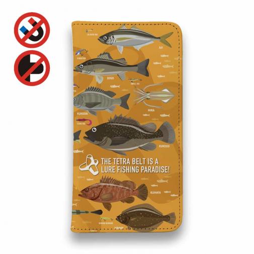 【手帳型ベルトなし】【Stick Case】【FISH MAN】テトラ帯は釣り天国! オレンジ