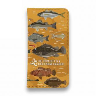 【手帳型ベルトなし】【Stick Case】【FISH MAN】テトラ帯は釣り天国！ オレンジ