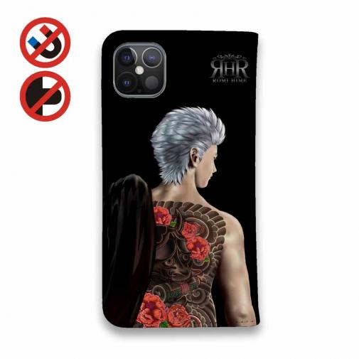 【ROMI HIME】【手帳型ベルトなし】【Stick Case】彫青 牡丹 和柄