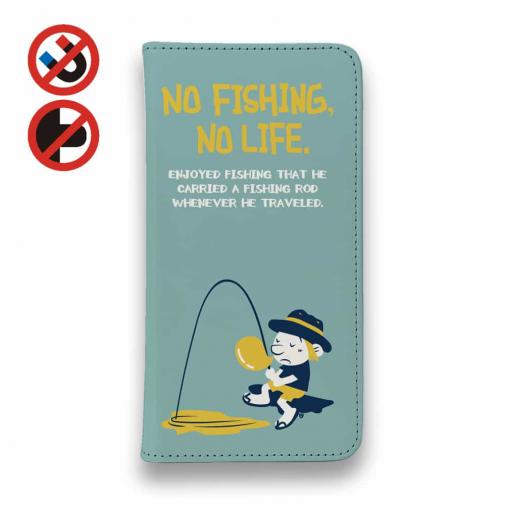 【手帳型ベルトなし】【Stick Case】【釣りざんまい】ウトウトアングラー_ミント