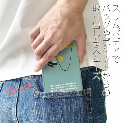 【手帳型ベルトなし】【Stick Case】【釣りざんまい】ウトウトアングラー_ミント