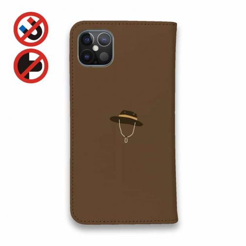 【手帳型ベルトなし】【Stick Case】【釣りざんまい】ウトウトアングラー_ブラウン