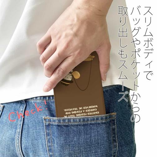 【手帳型ベルトなし】【Stick Case】【釣りざんまい】ウトウトアングラー_ブラウン