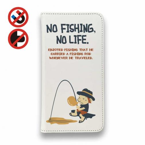 【手帳型ベルトなし】【Stick Case】【釣りざんまい】ウトウトアングラー_ホワイト