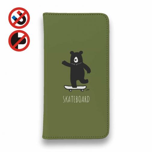 【手帳型ベルトなし】【Stick Case】スケボークマさん(wakat)