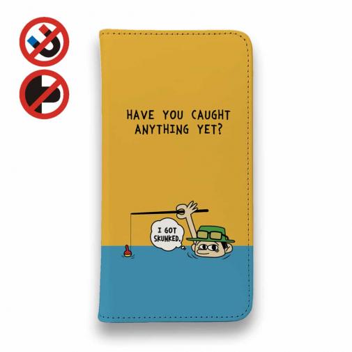 【手帳型ベルトなし】【Stick Case】【釣りざんまい】ユニークアングラー_オレンジ