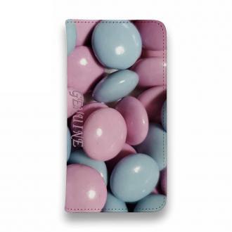 【Genuine】【手帳型ベルトなし】【Stick Case】カラフル　チョコ　フ?ルー＆ヒ?ンク