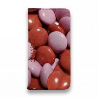 【Genuine】【手帳型ベルトなし】【Stick Case】カラフル　チョコ　ヒ?ンク＆レット?