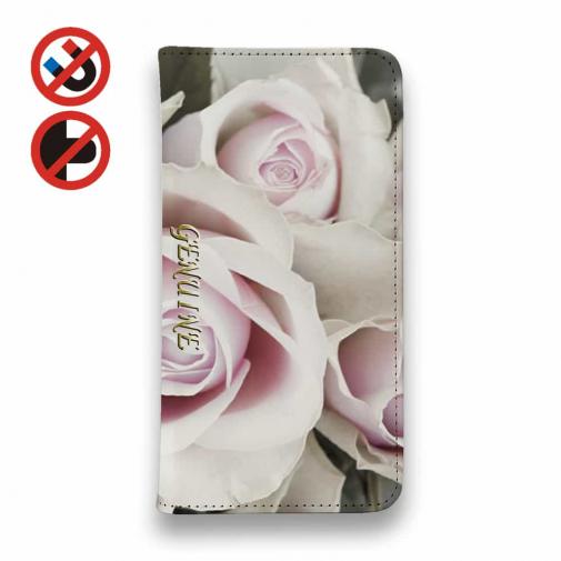 【Genuine】【手帳型ベルトなし】【Stick Case】バラ(薔薇) ピンク