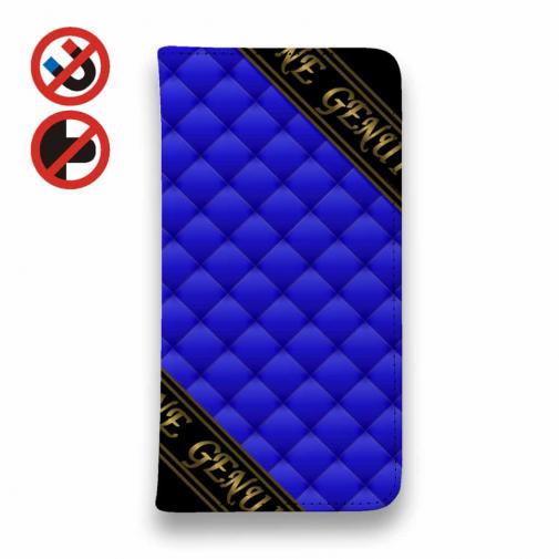 【Genuine】【手帳型ベルトなし】【Stick Case】マトラッセ柄 タ?イアコ?ナル チェック ブルー