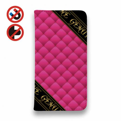 【Genuine】【手帳型ベルトなし】【Stick Case】マトラッセ柄 タ?イアコ?ナル チェック ピンク