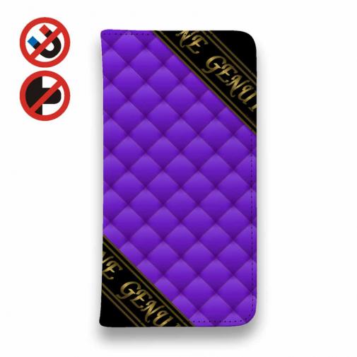 【Genuine】【手帳型ベルトなし】【Stick Case】マトラッセ柄 タ?イアコ?ナル チェック パープル