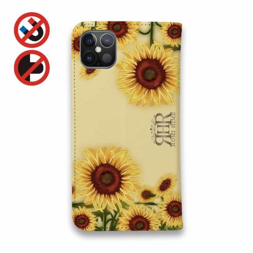 【ROMI HIME】【手帳型ベルトなし】【Stick Case】ひまわり　ベージュ