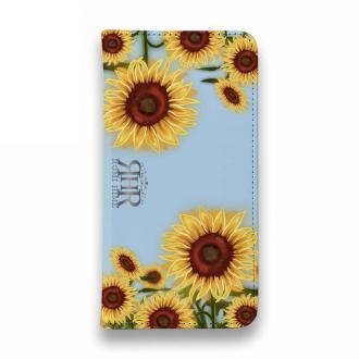 【ROMI HIME】【手帳型ベルトなし】【Stick Case】ひまわり　ブルー