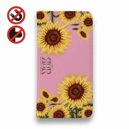 【ROMI HIME】【手帳型ベルトなし】【Stick Case】ひまわり ピンク