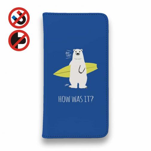 【手帳型ベルトなし】【Stick Case】波乗りシロクマさん(wakat)