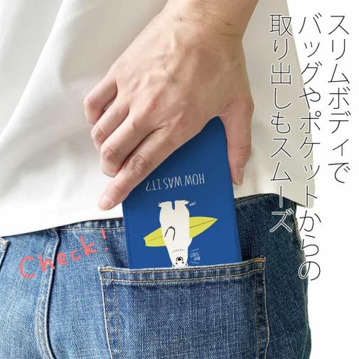 【手帳型ベルトなし】【Stick Case】波乗りシロクマさん(wakat)