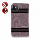 【Genuine】【手帳型ベルトなし】【Stick Case】蛇柄 黒蛇 ピンク 横ライン 験担ぎ