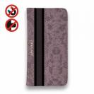 【Genuine】【手帳型ベルトなし】【Stick Case】蛇柄 黒蛇 ピンク 縦ライン 験担ぎ