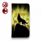 【ROMI HIME】【手帳型ベルトなし】【Stick Case】狼イエロー 月