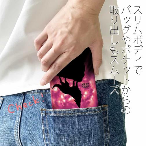 【ROMI HIME】【手帳型ベルトなし】【Stick Case】狼ピンク 月