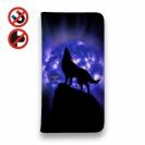 【ROMI HIME】【手帳型ベルトなし】【Stick Case】狼ブルー 月