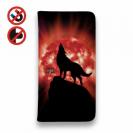 【ROMI HIME】【手帳型ベルトなし】【Stick Case】狼レッド 月