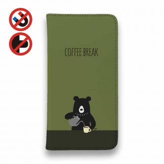 【手帳型ベルトなし】【Stick Case】コーヒー注ぐクマさん(wakat)