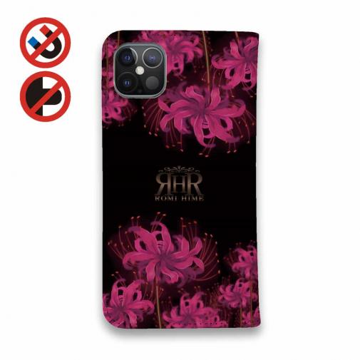 【ROMI HIME】【手帳型ベルトなし】【Stick Case】彼岸花　ピンク
