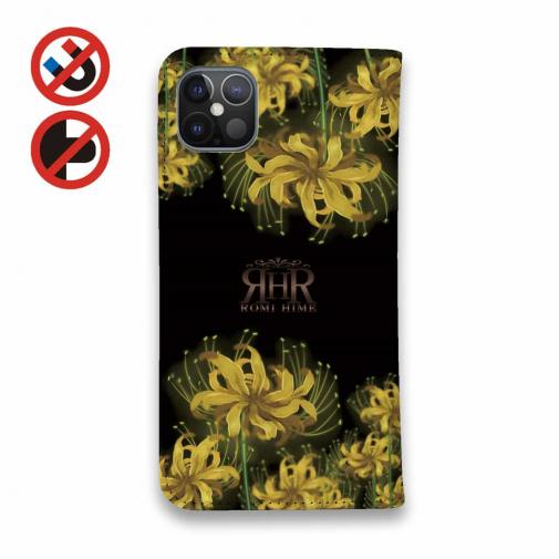 【ROMI HIME】【手帳型ベルトなし】【Stick Case】彼岸花　イエロー