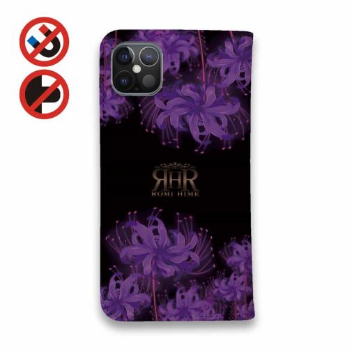 【ROMI HIME】【手帳型ベルトなし】【Stick Case】彼岸花　パープル