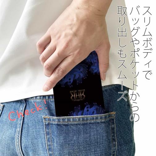 【ROMI HIME】【手帳型ベルトなし】【Stick Case】彼岸花　ブルー