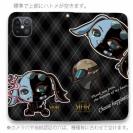 【ROMI HIME】【手帳型ベルトなし】【Stick Case】うさぎ チェック  ブラック ペア