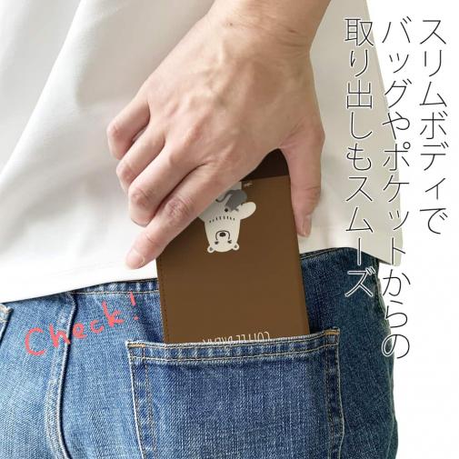【手帳型ベルトなし】【Stick Case】コーヒー注ぐシロクマさん(wakat)