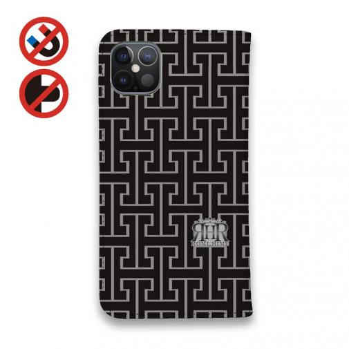 【ROMI HIME】【手帳型ベルトなし】【Stick Case】マーク・ロゴ ブラック