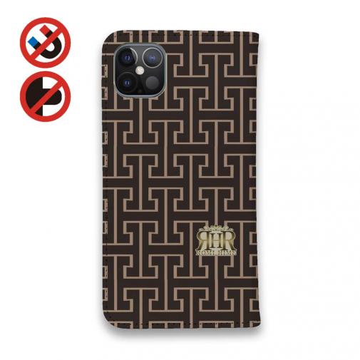 【ROMI HIME】【手帳型ベルトなし】【Stick Case】マーク・ロゴ ベージュ