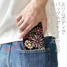 【ROMI HIME】【手帳型ベルトなし】【Stick Case】蝶 花 花柄 レトロ ブラック
