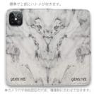【Genuine】【手帳型ベルトなし】【Stick Case】大理石 ホワイト