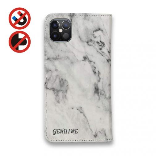 【Genuine】【手帳型ベルトなし】【Stick Case】大理石 ホワイト