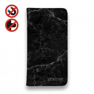 【Genuine】【手帳型ベルトなし】【Stick Case】大理石 ブラック