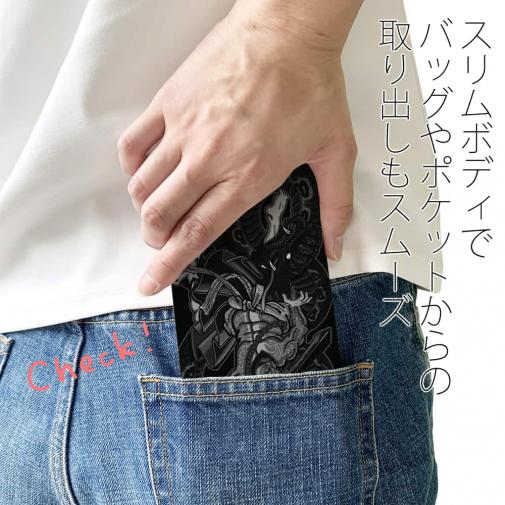 【彫姫】【手帳型ベルトなし】【Stick Case】花和尚の蛇退治　和彫りデザイン