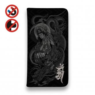 【彫姫】【手帳型ベルトなし】【Stick Case】騎龍観音　和彫りデザイン
