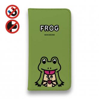 【手帳型ベルトなし】【Stick Case】【ワカボンド】WAKAMAKAシリーズ カエルのケロベエ