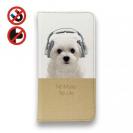 【手帳型ベルトなし】マルチーズ＆チワワだってNo Music No Life