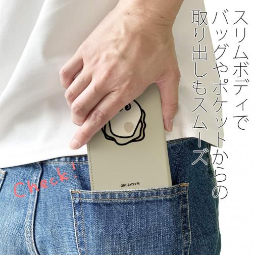 【手帳型ベルトなし】【Stick Case】【ワカボンド】WAKAMAKAシリーズ 牡蠣のオイスタくん