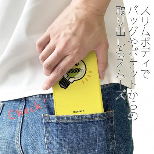 【手帳型ベルトなし】【Stick Case】【ワカボンド】WAKAMAKAシリーズ 電球のデンキュピカリ