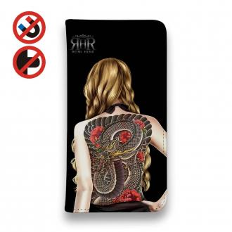 【ROMI HIME】【手帳型ベルトなし】【Stick Case】彫青 牡丹 和柄 女